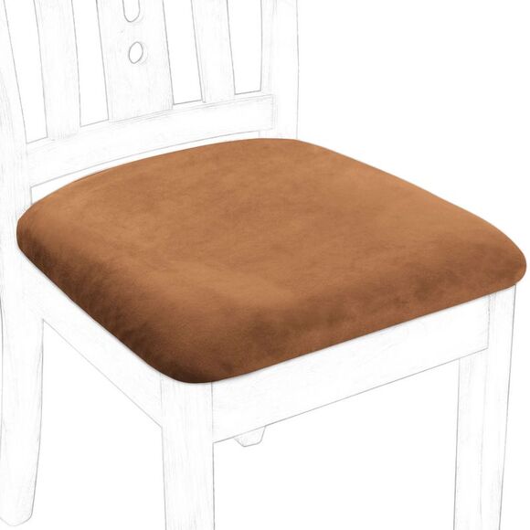 4Pcs Velvet Dinning Chair Seat Cover Slipcovers Brown - Picture 1 of 6
